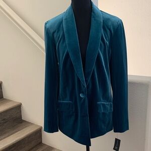INC International Concepts Teal Velvet Blazer